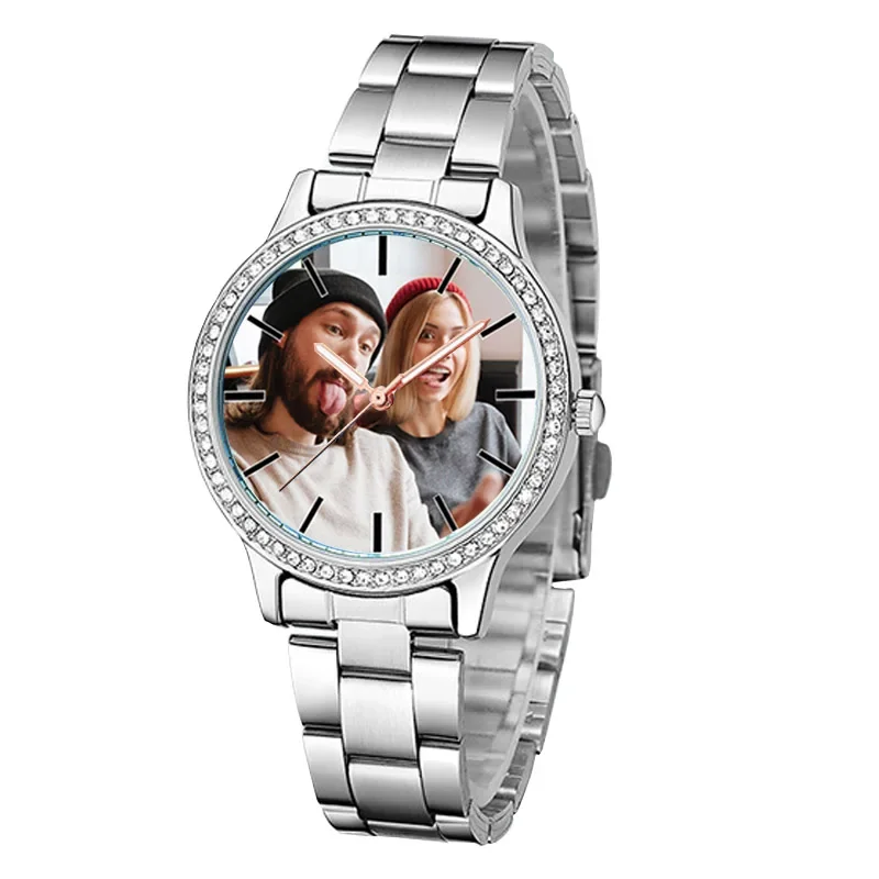 Custom Photo Women Luxury Wrist Watches Rhinestone Diamond Decorated Custom Photo Women Luxury Wrist Watches Rhinestone Diamond Decorated