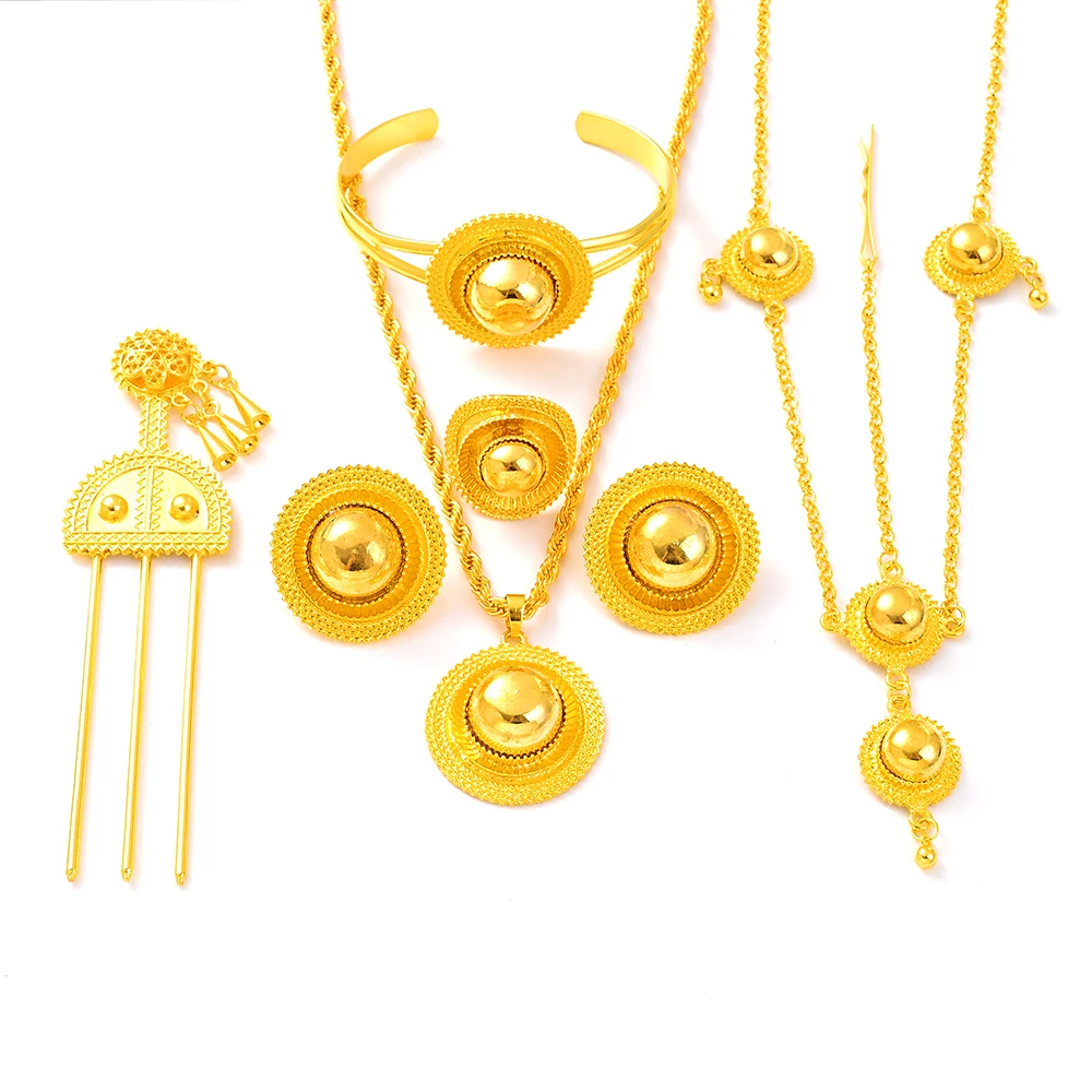 Habesha Luxury Gold Color Jewelry Sets