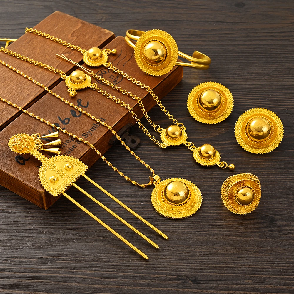 Habesha Luxury Gold Color Jewelry Sets