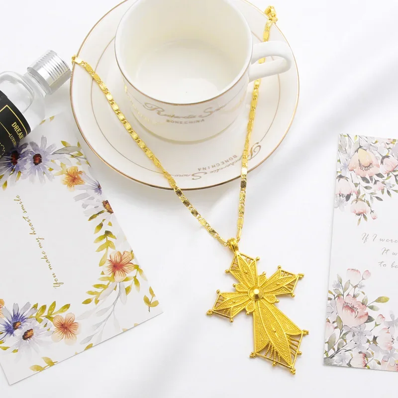 Habesha Large Cross Necklace Jwelery