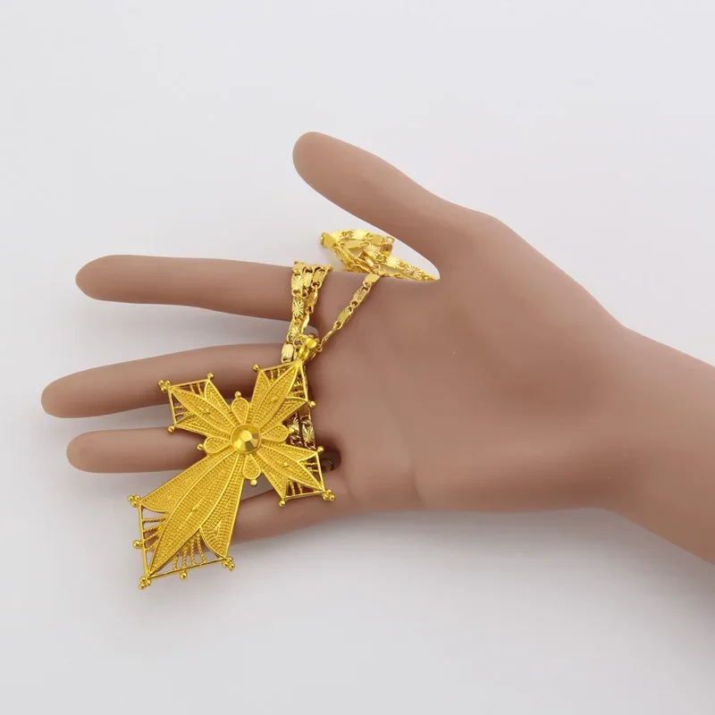 Habesha Large Cross Necklace Jwelery