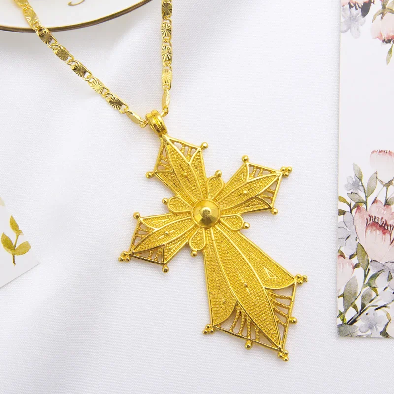 Habesha Large Cross Necklace Jwelery
