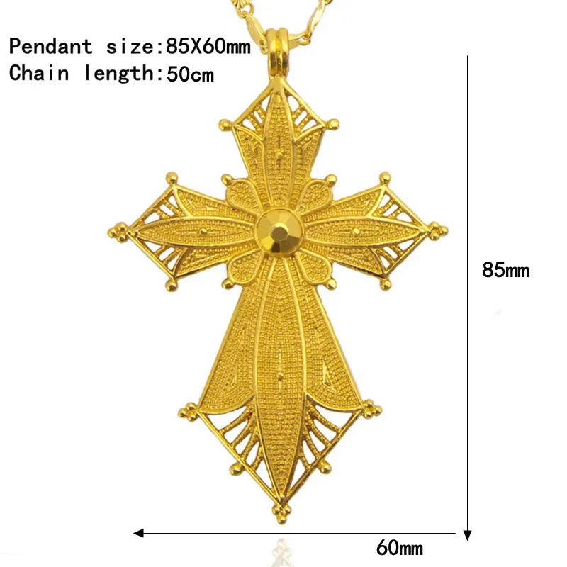 Habesha Large Cross Necklace Jwelery