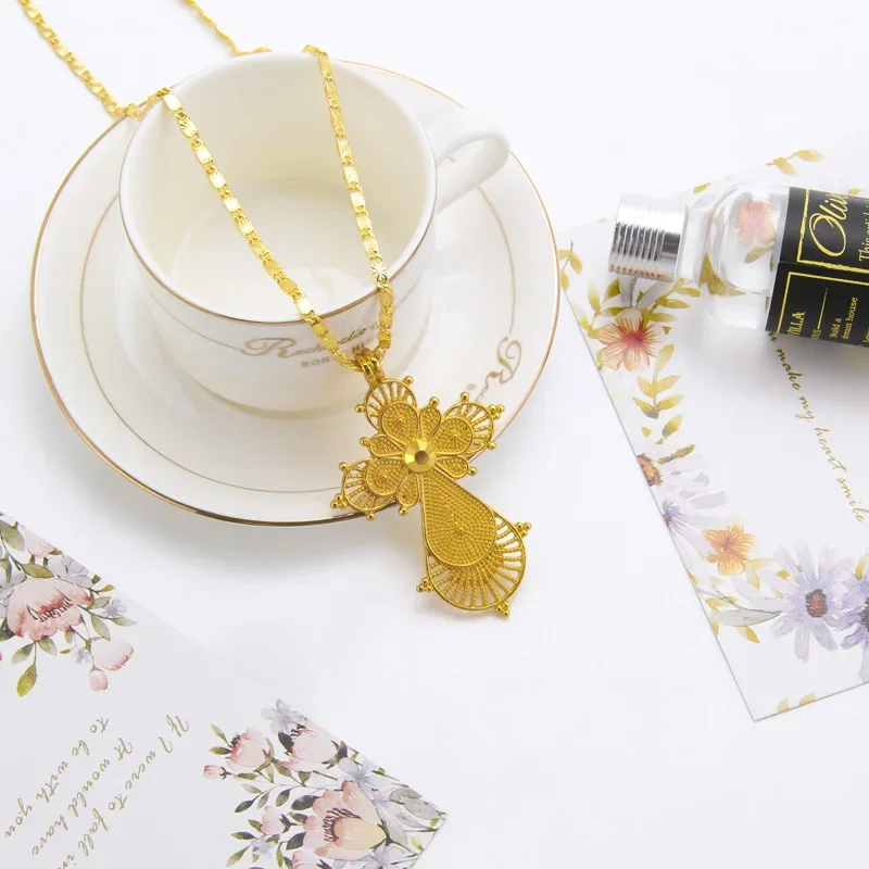 Habesha Large Cross Necklace Jwelery