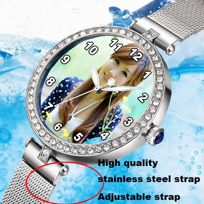 Rhinestone Custom Photo Women Quartz Watch
