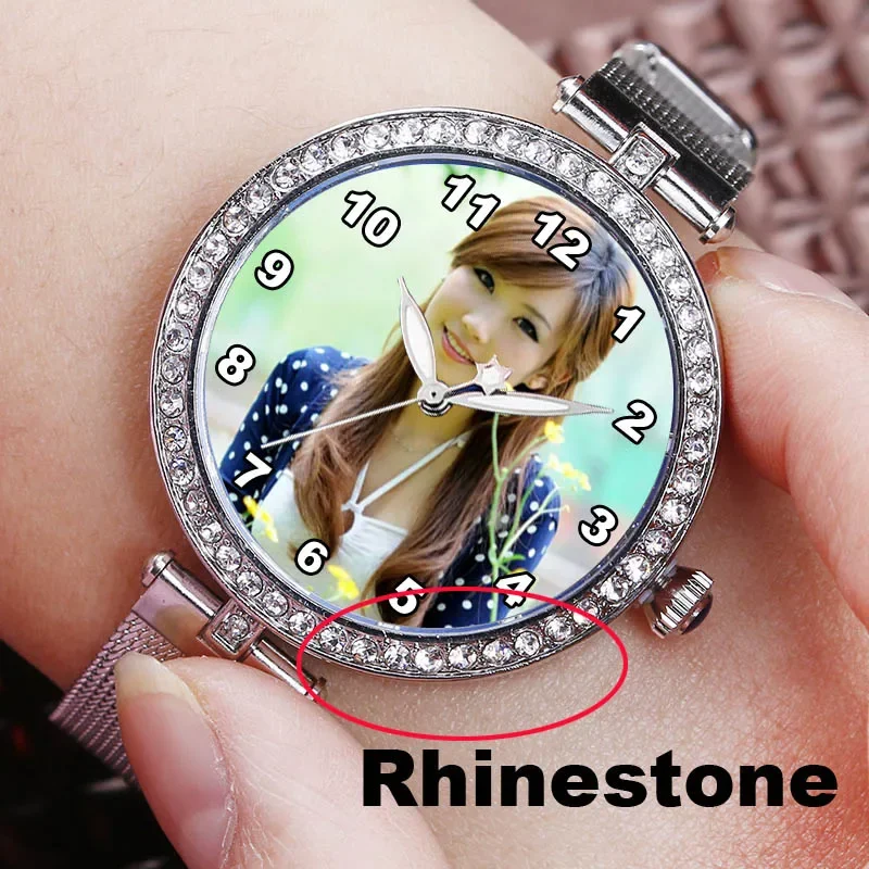 Rhinestone Custom Photo Women Quartz Watch