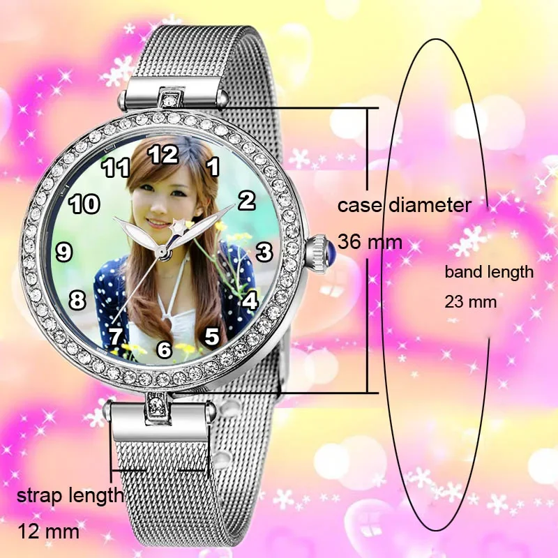 Rhinestone Custom Photo Women Quartz Watch