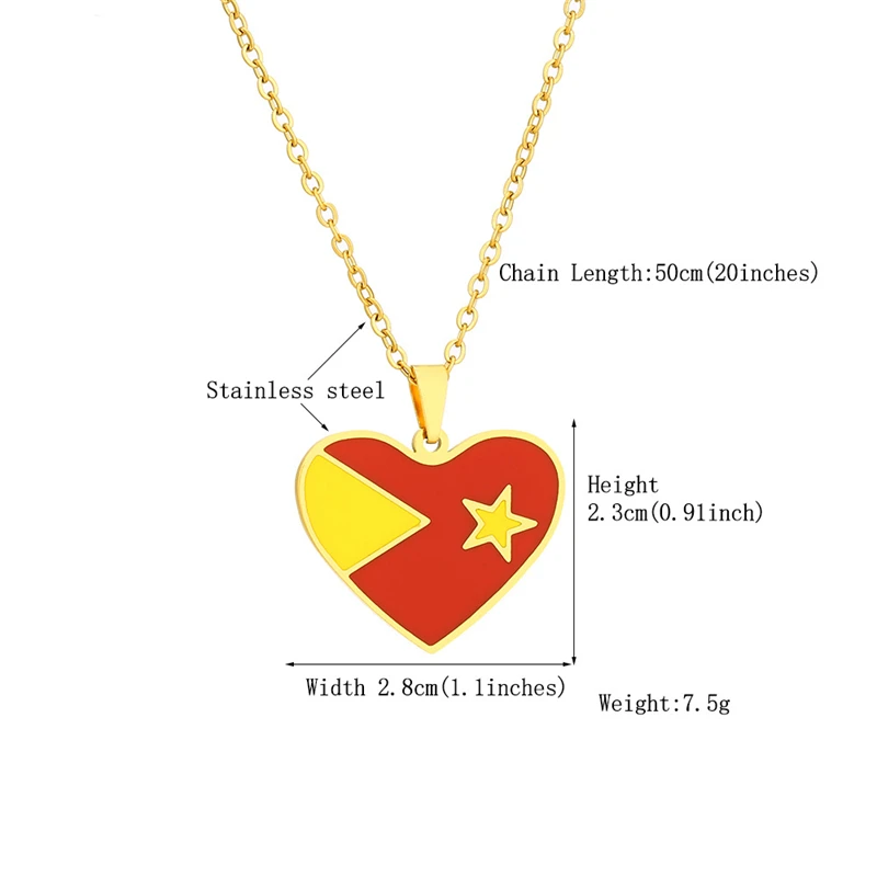 TIGRAY Flag Heart Necklace